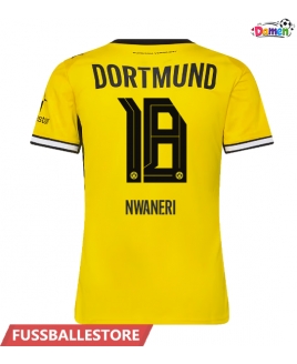 Günstige Borussia Dortmund Ethan Nwaneri #18 Heimtrikot Damen 2026-27 Kurzarm